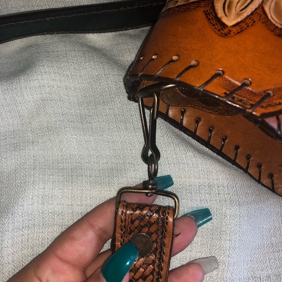 Authentic Leather Floral Crossbody - Picture 7 of 8